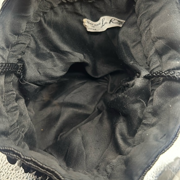 VTG La Regale Ltd Evening Bag Beaded Sequin Drawstring Purse Crossbody Reticule - Picture 6 of 12